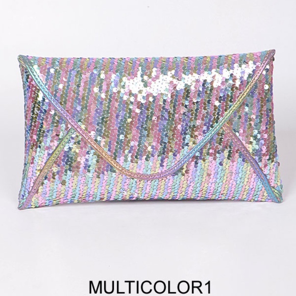 3AM Forever® Handbags - Rainbow Sequined Clutch Bag Clearance 💥⏳💥